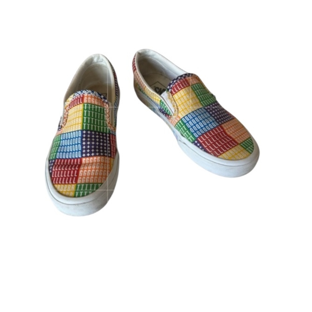 Vans Pride Slip On Sneakers Rainbow LGBTQ Canvas Shoes M6 W7.5
